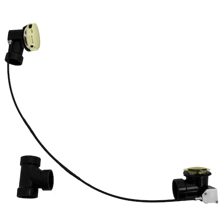 Westbrass Sch. 40 ABS 35" Cable Drive Bath Waste in Polished Brass D50A35-01